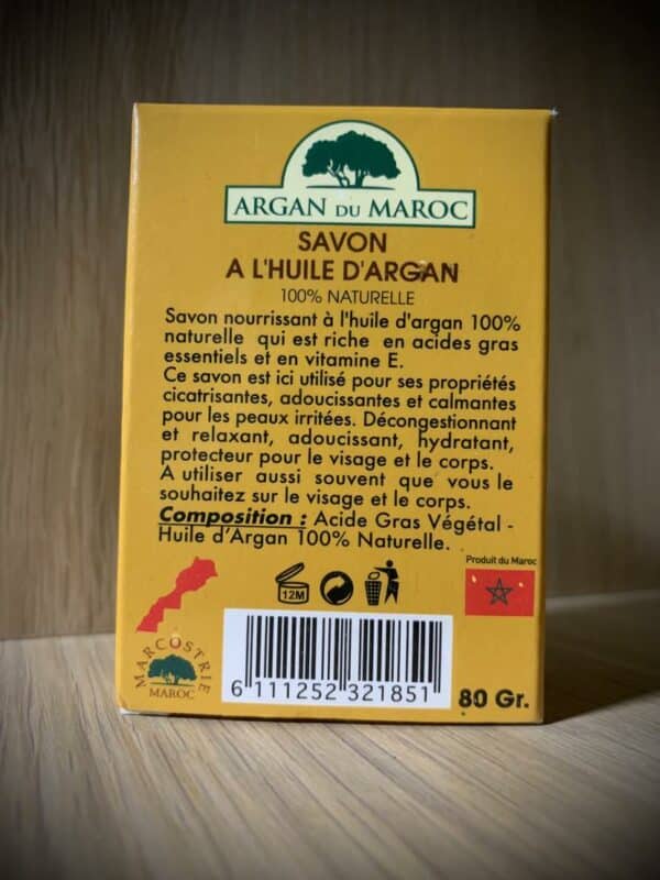 Savon à l’Huile d’Argan du Maroc : Douceur Naturelles (80gr)