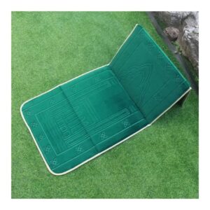 tapis prière dossier pliable vert